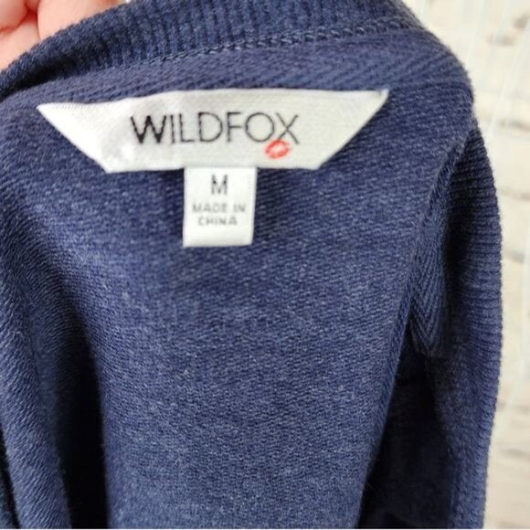 Wildfox Embroidered Social Navy Crew Neck Sweatshirt Size M - Picture 7 of 9